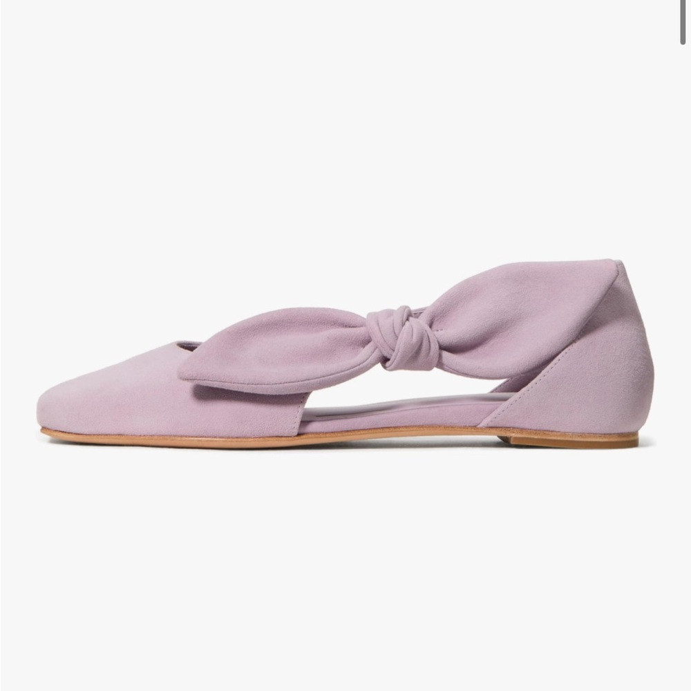 Kate Spade Bunnie Suede Flats Lavender Slingback Bow Ballet Shoes Size 8 - Picture 6 of 6
